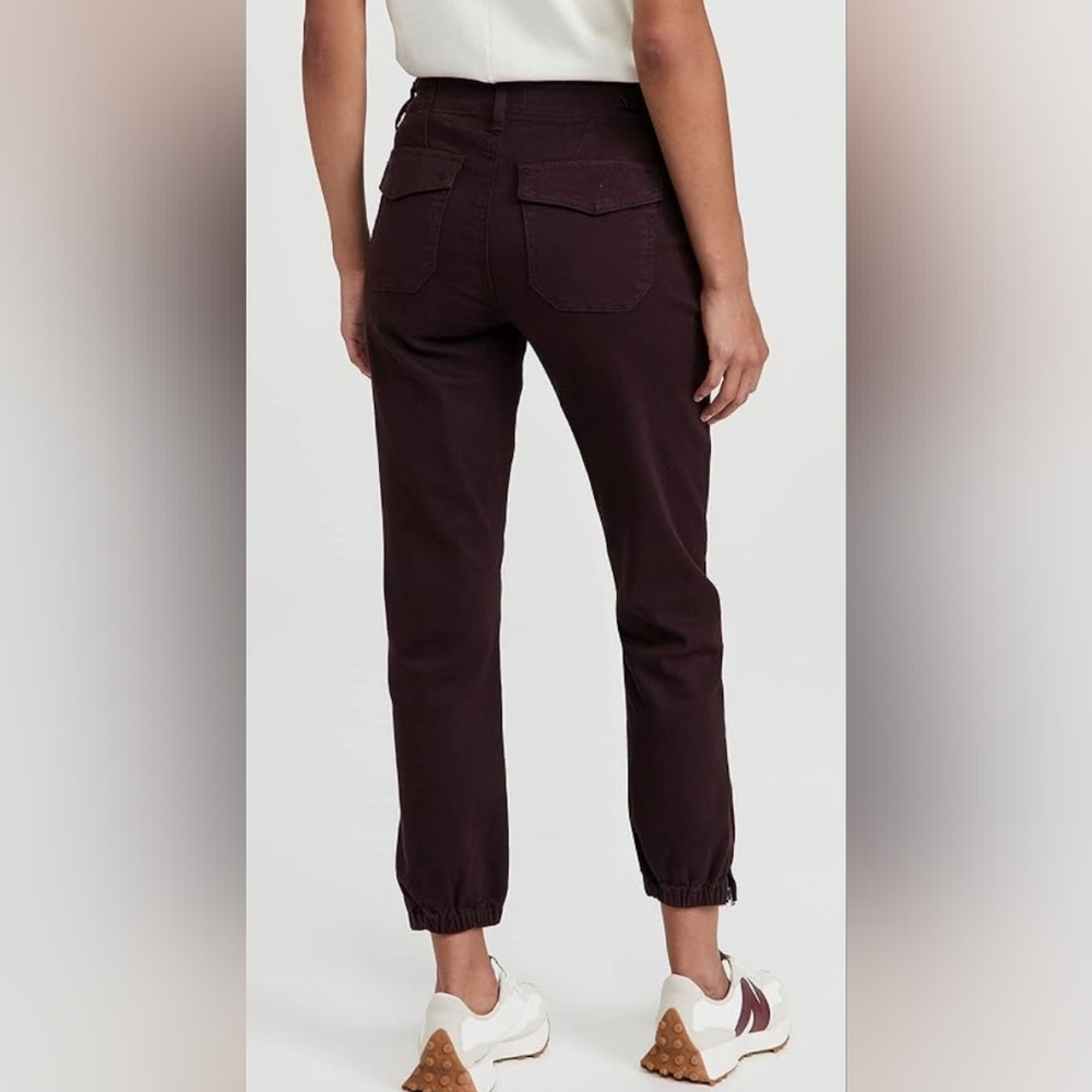 PAIGE Women's Joggers - Deep Cherry EUC Sie 28 - Waist 29 Inch - Inseam 25 - Picture 2 of 5
